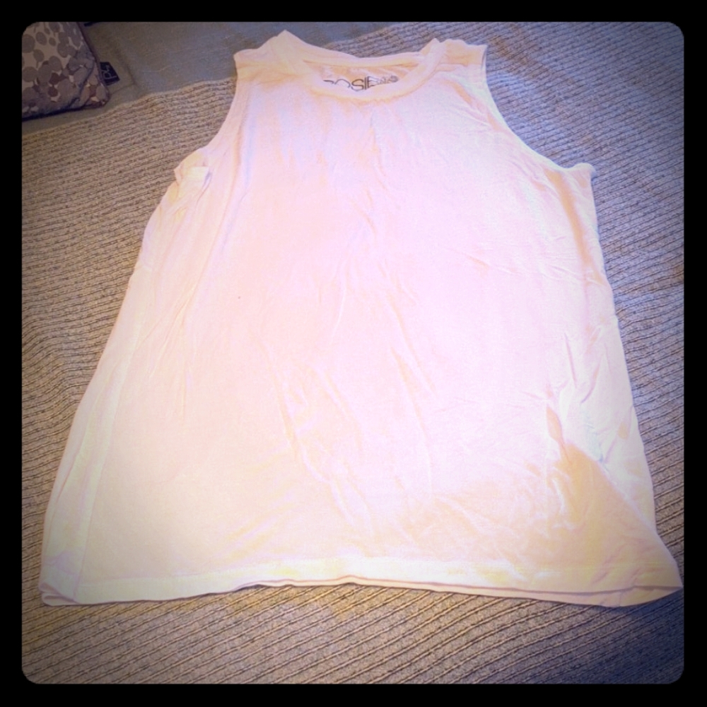 White high collar tank